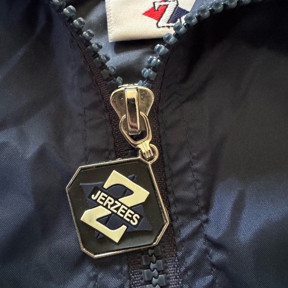 Vintage Jerzees Navy Blue 1/4 Zip Windbreaker Pullover Jacket Nylon Men Size XL - Picture 4 of 5